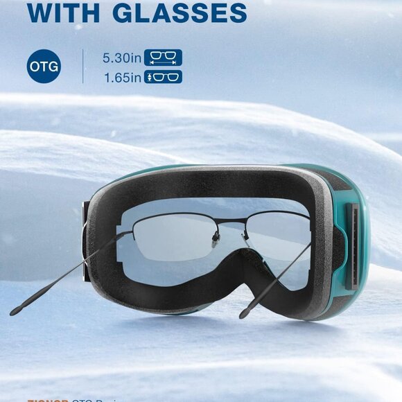 Ski Goggles OTG Anti fog Snow Goggles - Picture 4 of 7